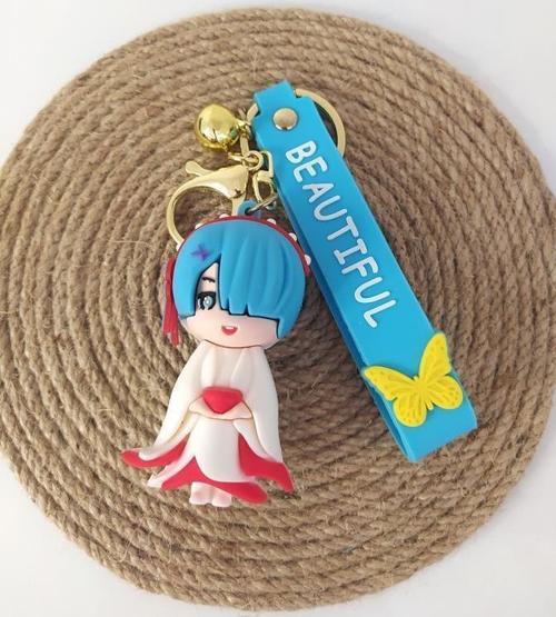 Anime Rem Re Zero Karakter Figür Silikon Anahtarlık Çanta Süsü Oyuncak 13218