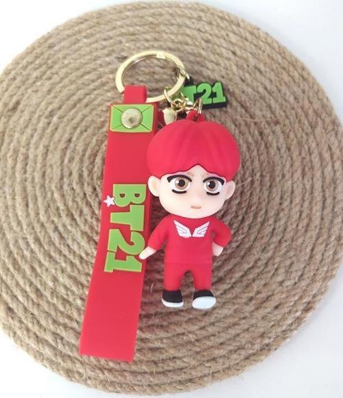 BTS Karakter Figür Silikon Anahtarlık Çanta Süsü Oyuncak Aksesuar