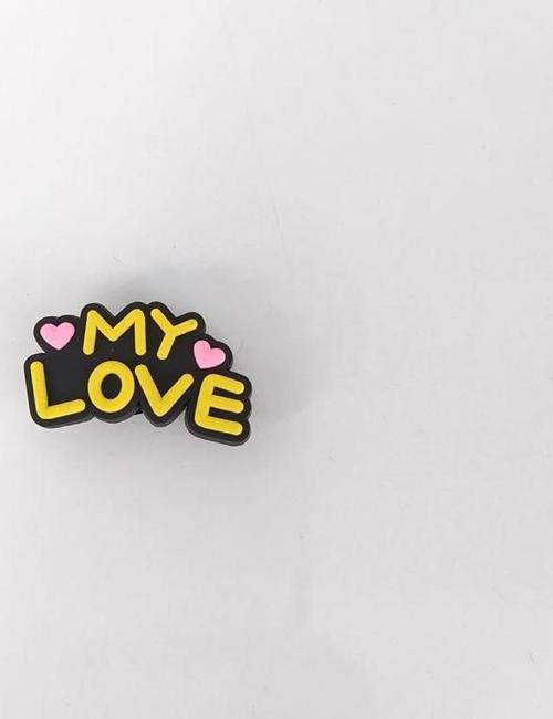 1 Adet Silikon My Love Yazılı Tekli Terlik Süsü Aksesuar