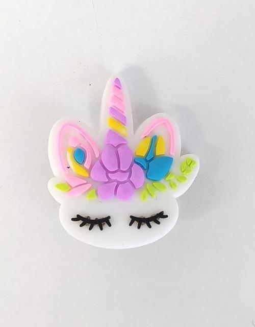 1 Adet Silikon Unicorn Tek Boynuzlu At Tekli Terlik Süsü Aksesuar
