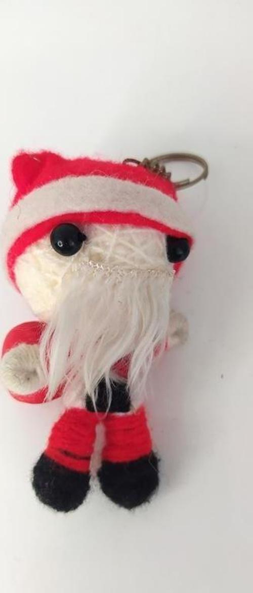 Noel Baba İp Örgü Keçe İlginç Anahtarlık Çanta Süsü Oyuncak Aksesuar  