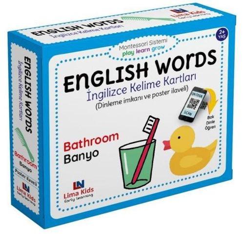 Bathroom - Banyo - English Words - İngilizce Kelime Kartları