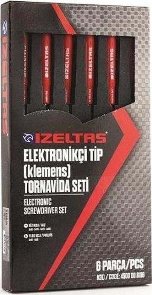 4500 00 8106 Elektronikçi Tip (Klemens) Tornavida Seti 6 Parça
