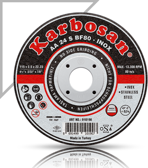 180X1.9X22.23 Inox Paslanmaz Çelik İnce Kesme Diski 910420 (Aa 36 R Bf80)