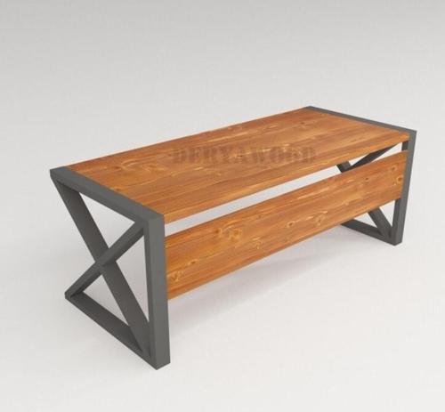 Ahşap Çalışma Masası 120x85x76 Cm-ön Ahşap-antrasit Renk Ayak
