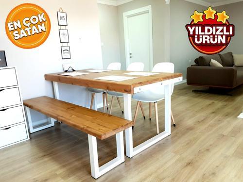  Doğal Ahşap Yemek Masası-70-100