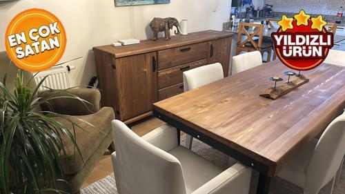  Doğal Ahşap Yemek Masası-70-100