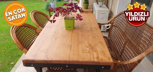  Doğal Ahşap Yemek Masası-80-120