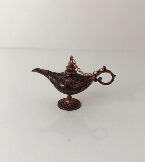 Alaaddin Sihirli Lamba Genie Lamp İbrik Biblo Dekorasyon Mini Boy Bakır Renk