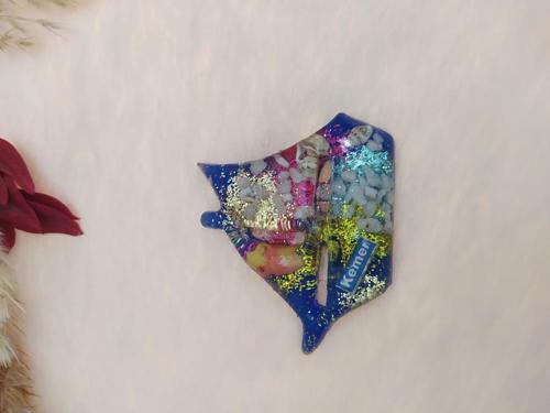 Epoksi Yelkenli  Magnet Deniz Kabuklu Kemer Yazılı Buzdolabı Süsü