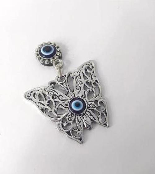 Kelebek Görünümlü Metal Magnet Nazar Boncuklu Mıknatıslı Buzdolabı Süsü 