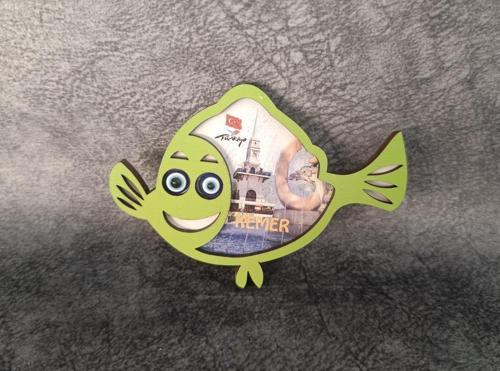 Magnet Balık Hayvan Nazar Boncuk Buzdolabı Süsü Ahşap Magnet Mıknatıslı Hediyelik Eşya