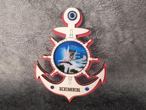 Magnet Gemi Çapa Kule Deniz Nazar Göz Buzdolabı Süsü Ahşap Magnet Mıknatıslı Hediyelik Eşya