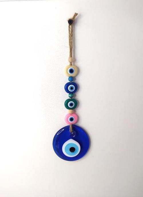 Cam Nazar Kötü Göz Kovucu Hand Made Ağaç Duvar Dekorasyonu Hasır Nazarlık Duvar Ağaç Ev Süsü