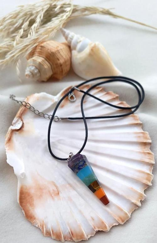 Kolye 7 Çakra Doğal Taş Yoga Meditasyon Reiki Kadın Kız Erkek Gerdanlık