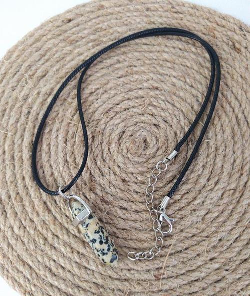 Kolye Çakra Doğal Benekli Jasper Taşı Çivi Kolye Takı Bijuteri Aksesuar