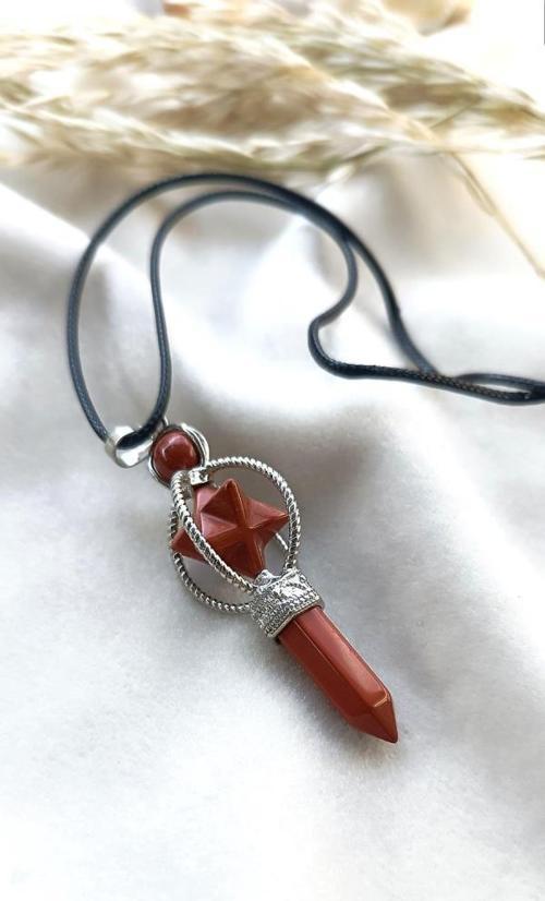 Kolye Çakra Doğal Jasper Taşı Çivi Yıldız Kolye Sarkaç Takı Bijuteri Aksesuar  