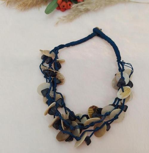 Hdmarketim Doğal Sedef Taşlı Tasarım Kolye