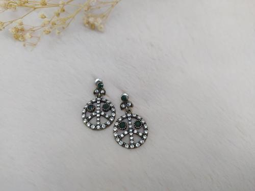 Hdmarketim Otantik Osmanlı Motifli Swarovski Taşlı Işıltılı Hürrem Sultan Eskitme Küpe Yeşil
