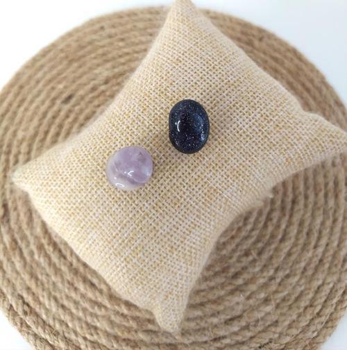 Küpe Ametist Yıldız  Doğal Taş Kadın Takı Küpe Aksesuar 