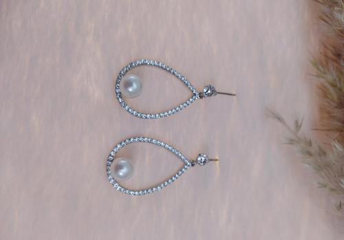 Hdmarketim Swarovski Taşlı İnci Doğal Taşlı Küpe
