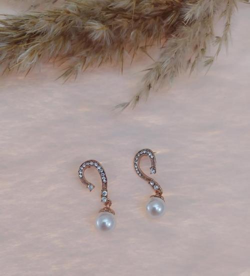 Hdmarketim Swarovski Taşlı İncili Doğa Temalı Küpe