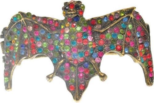 Hdmarketim Otantik Swarovski Taşlı Yarasa Kelepçe Metal Bileklik 5498