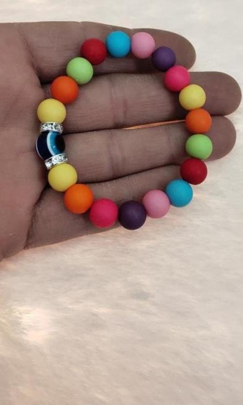 hdmarketim Rengarenk Nazar Boncuklu Neşeli Ve Mutluluk Bileklik