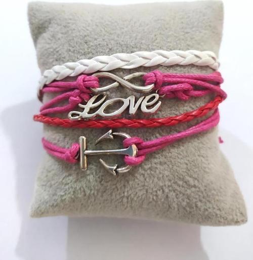 Love Sonsuzluk Çapa Ayarlanabilir İp Bileklik