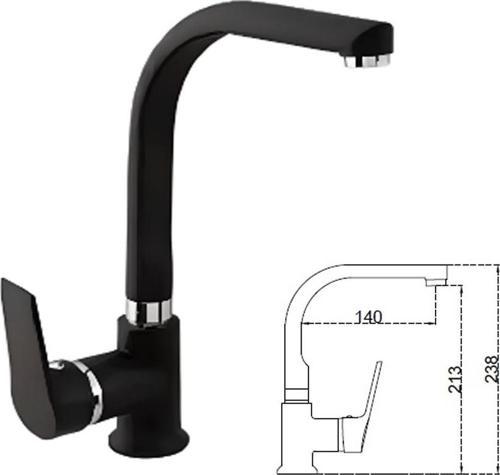STİLLA BLACK KUĞU LAVABO BATARYASI