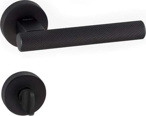 BONT MAT SİYAH ROZETLİ KAPI KOLU TAKIM-Wc Kol