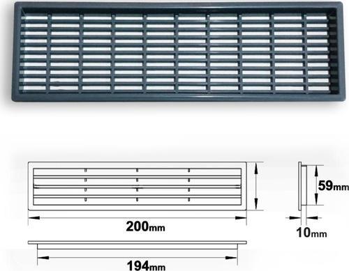 PLASTİK MENFEZ DİKDÖRTGEN GRİ