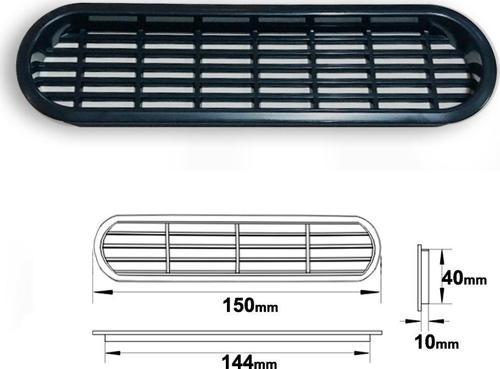 PLASTİK MENFEZ OVAL SİYAH