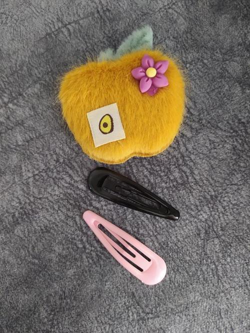 Elma Meyveli Renkli Peluş Çıt Çıt Toka 11416