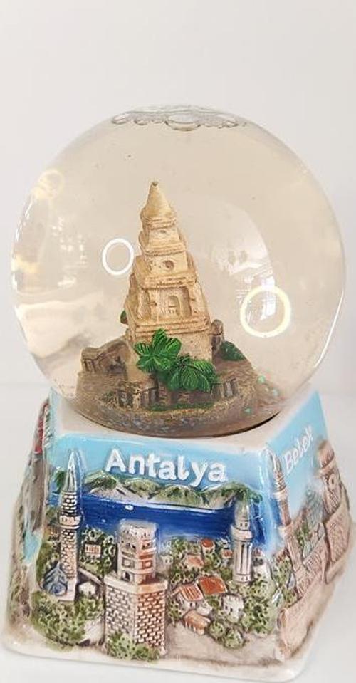 Kar Küresi Antalya Görselli Seramik Biblo Ev Ofis Dekor Obje