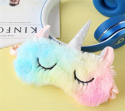 Peluş Unicorn Rainbow Gökkuşağı Renkli Göz Uyku Bandı Bandana