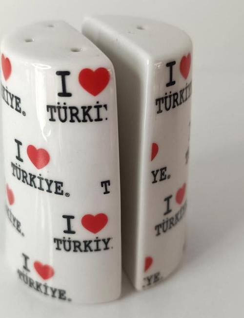 seramik kalpli tuzluk biberlik 2 li set baharat saklama kutuları  