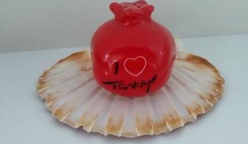 seramik nar tuzluk sevgililer günü hediye baharat mutfak masa süsü 