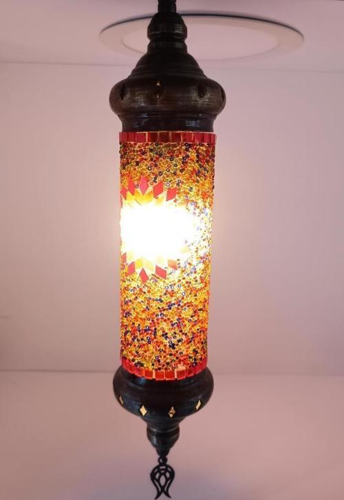 Lamba Mozaik Avize Silindir Gece Lambası Sarkıt Lamba Işık Ev Aydınlatma Dekorasyon
