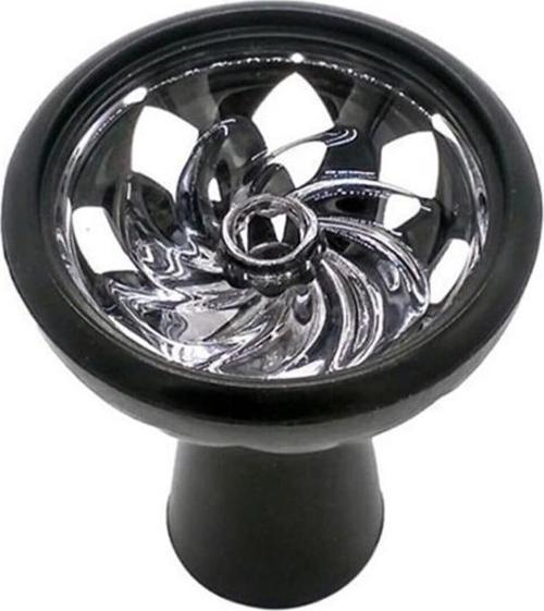 Vitria Bölmeli Silikon Cam Lüle Nargile Lülesi samsaris lüle Siyah