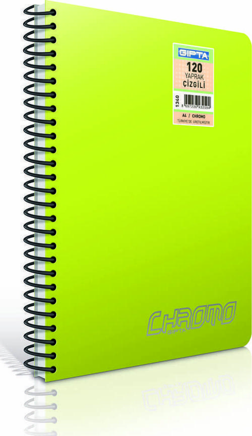 Chromo A4 160 Yp.Çizgili Spiralli Defter Pp.Kap.1343