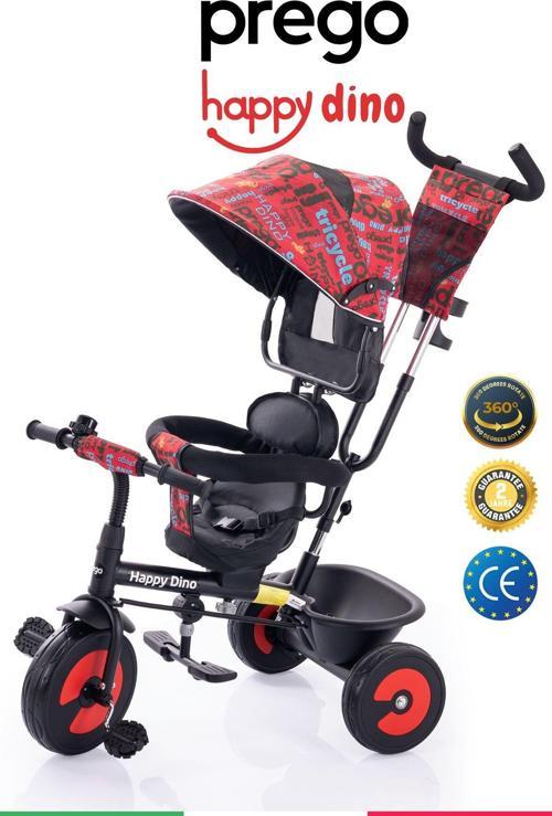 Happy Dino Kırmızı Çocuk Bisikleti T307 Siyah - Kırmızı Tek Ebat