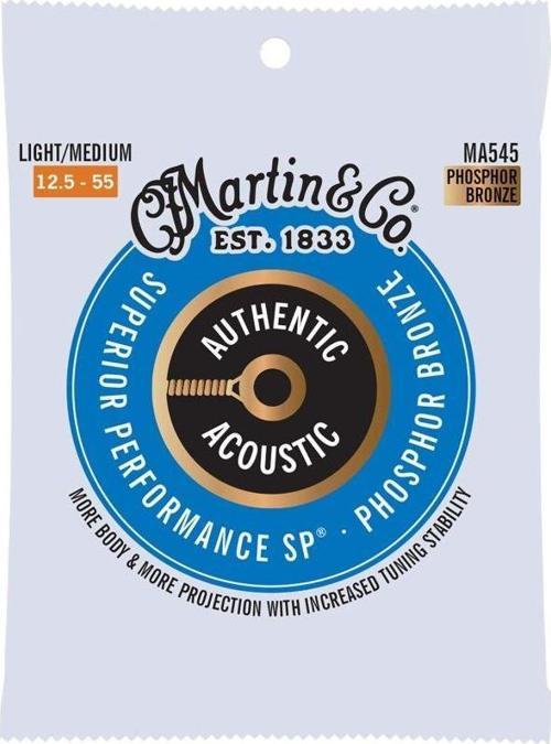 Martin Co MA545 SP Phosphor Bronze Akustik Gitar Telleri (Light Medium 12.5-55)