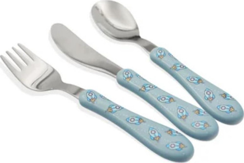 The Mia Desenli Bebek Çatal Kaşık Bıçak Takımı Rocket 3 Parça