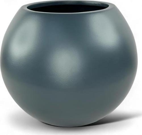 Fiber Saksı Antrasit Küre Yuvarlak Top Vazo Dekoratif Saksı Fiberglas 25*25cm