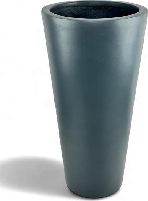 Fiber Saksı Antrasit Sütun Silindir Konik Vazo Dekoratif Saksı Fiberglas 80*40*27cm