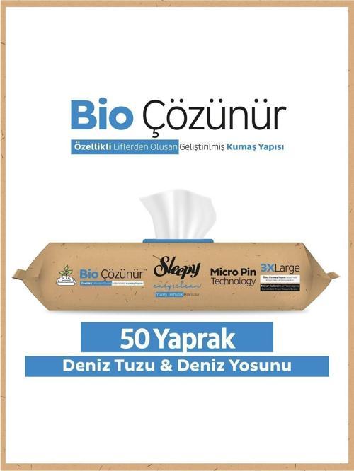 Bio Çözünür Deniz Tuzu ve Deniz Yosunu Yüzey Havlusu 50'li