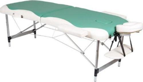 Alüminyüm Ayaklı Masaj Masası, Katlanabilir, Yeşil - Beyaz