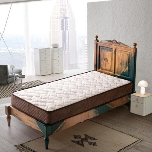 80x160 Sea Shell Coffee Bamboo Tek Kişilik Yaylı Yatak 80*160 Ortopedik Tek Kişilik Yatak