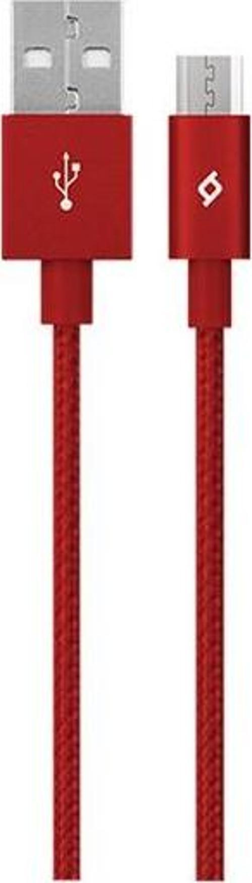 AlumiCable Mini Micro USB Şarj Kablo Kırmızı 30cm 2DK25K